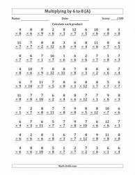 Image result for Multiplication Print Outs 6s and 7s