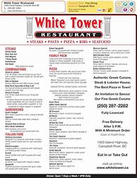Image result for White Tower Restaurant Menu