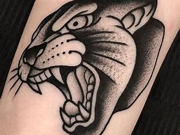 Image result for Traditional Panther Head Tattoo