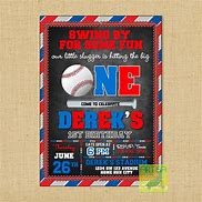 Image result for First Birthday Baseball Invitations