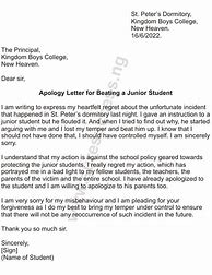 Image result for Apology Letter for Bunking Class