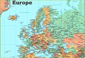 Image result for Map of Europe with Cities and Towns