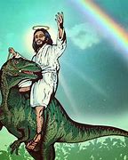 Image result for Jesus Walking with Dinosaurs