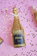 Image result for Gold Glitter Champagne Bottle Label