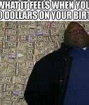 Image result for Guy Sleeping On Money Meme