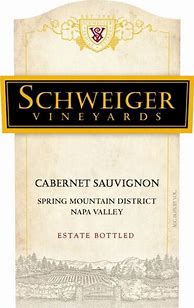 Image result for Schweiger Cabernet Sauvignon 45 YGB Estate