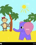 Image result for Monkey and Elephant Cartoon for Kids