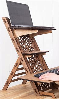 Image result for Adjustable Wooden Laptop Stand