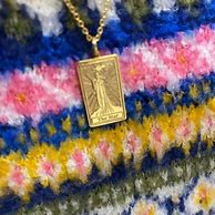 Image result for Queen of Coins Gold Tarot Pendant
