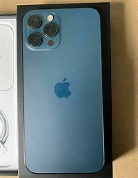 Image result for iPhone 12 Pro Max Pacific Blue Next to Box