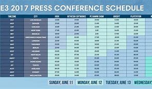 Image result for E3 Press Conference Schedule