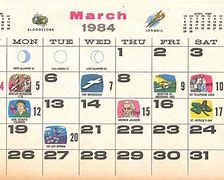 Image result for Vintage February 1984 Calendar