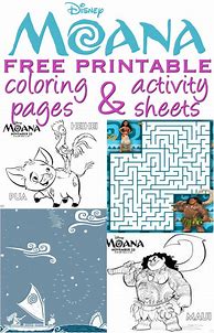 Image result for Moana Activity Sheets