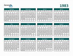 Image result for 1983 Calendar Full