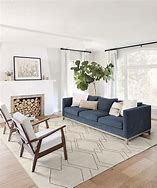 Image result for Blue Couch with Black and White Rug