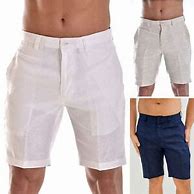 Image result for Flat Front Shorts Men Linen Loose