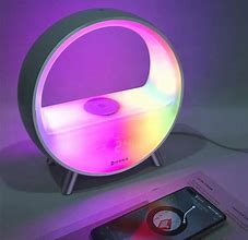 Image result for Wood LED Alarm Clock with Wireless Charger