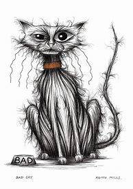 Image result for Bad Cat Drawing