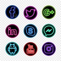 Image result for Neon Social Media App Icons