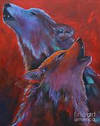 Image result for Wolves at Dusk Painting