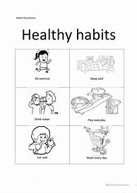 Image result for Healthy Habits Worksheet for Kindergarten