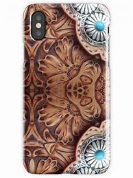 Image result for iPhone 12 Leather Tooled Magnetic Wallet Case
