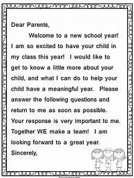 Image result for Back to School Letter to Parents