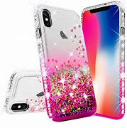 Image result for iPhone 10 Cases Pink with Glitter