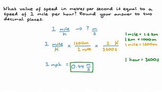 Image result for Miles per Hour to Meters per Second