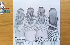 Image result for Group of 4 Friends Drawing