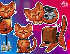 Image result for Stray Game B12 and the Cat Art