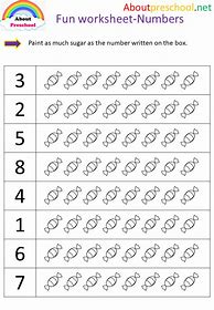 Image result for Find the Number Preschool Worksheet