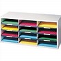 Image result for literature holders literature organizer laminate shell 36 letter size compartments dove gray