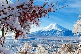 Image result for Snowy Mount Fuji Fujiyoshida Japan