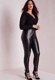 Image result for Plus Size Fashion Nova Faux Leather Leggings