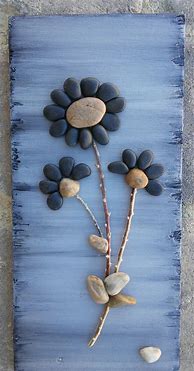 Image result for Pebble Art Flowers