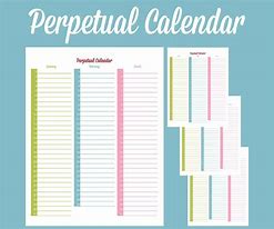 Image result for 12 Month Perpetual Calendar