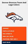 Image result for Denver Broncos Colors