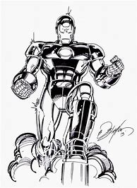 Image result for Iron Man Comic Black White