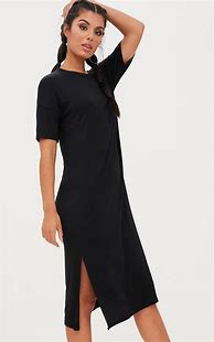 Image result for Black T-Shirt Dress