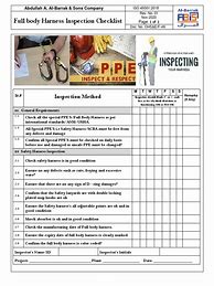 Image result for Full Body Harness Inspection Checklist