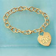Image result for Gold Heart Charm Bracelet