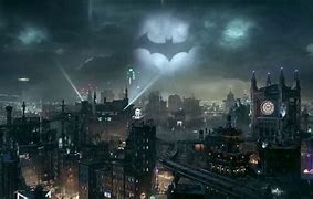 Image result for Bat Signal Gotham City Skyline