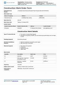 Image result for Contractor Work Order Form Template