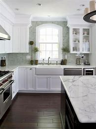 Image result for Kitchen Flooring with White Cabinets