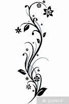 Image result for Simple Black and White Flower Decals