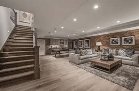 Image result for Basement TV Room Ideas Brick Accent Wall