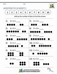 Image result for Kindergarten Math Addition 1 Worksheets