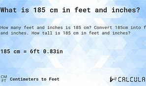 Image result for 185 Cm to Feet