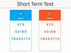 Image result for Short Term Memory Test